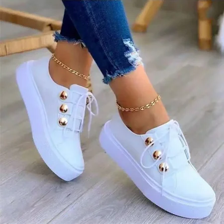 

Casual Lightweight Shoes Lace-up Autumn Thick-soled Low-top Sneakers Women‘s Footwear