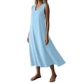 thumbnail image 4 of Horkkom Maxi Dresses for Women Sleeveless Linen Summer Dresses Beach Casual Long Dresses with Pockets, S-2XL, 4 of 9
