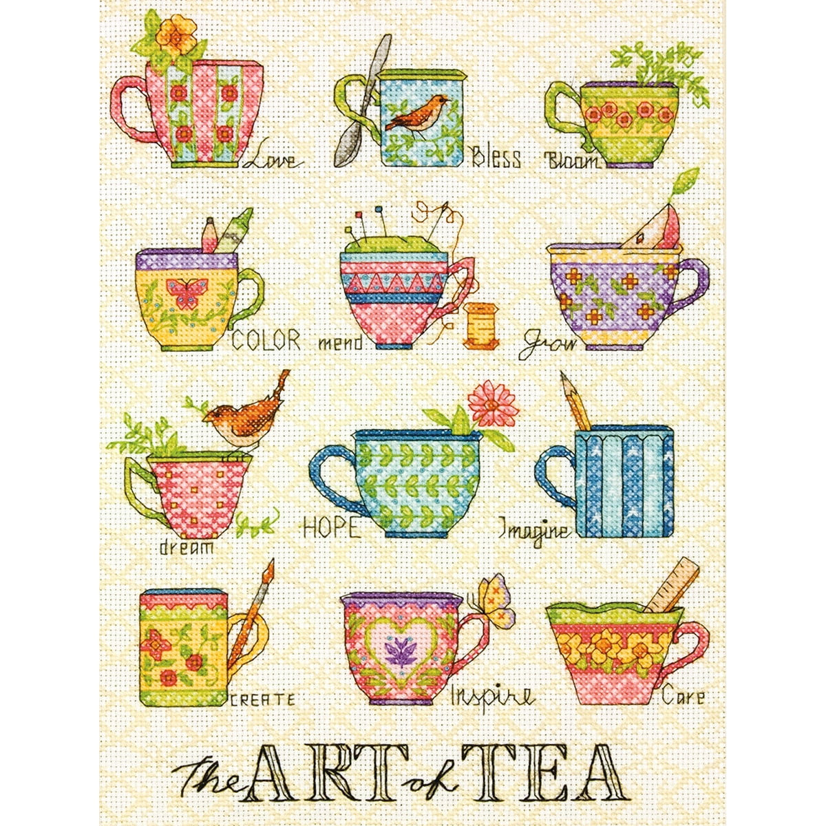 The Art Of Tea Counted Cross Stitch Kit, 9" x 12", 14Count