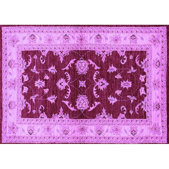 Ahgly Company Indoor Rectangle Oriental Purple Industrial Area Rugs, 8' x 10'