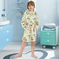 thumbnail image 5 of FORMRS Niños Bathrobe Unisex Hooded Robe Soft Plush Pajamas Sleepwear, Size 10-12T, Birds with Strawberries, 5 of 7