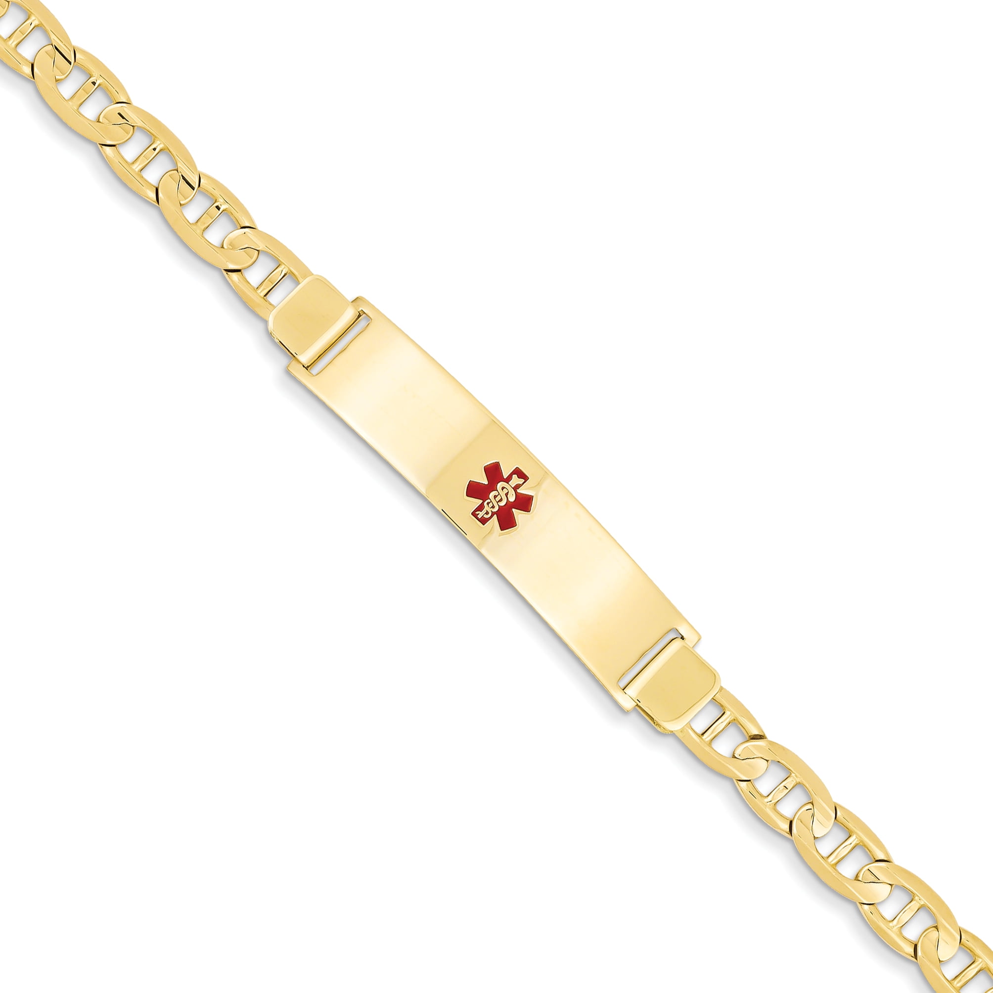14k Yellow Gold Medical Alert Jewelry Bracelet 7 Inch Id