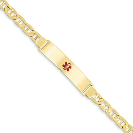 IceCarats - 14k Yellow Gold Medical Alert Jewelry Bracelet 7 Inch Id ...