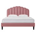 thumbnail image 4 of Platform Bed Frame, Tufted, Twin Size, Pink, Velvet, Bedroom, Modern Contemporary Boutique HB35702, 4 of 11