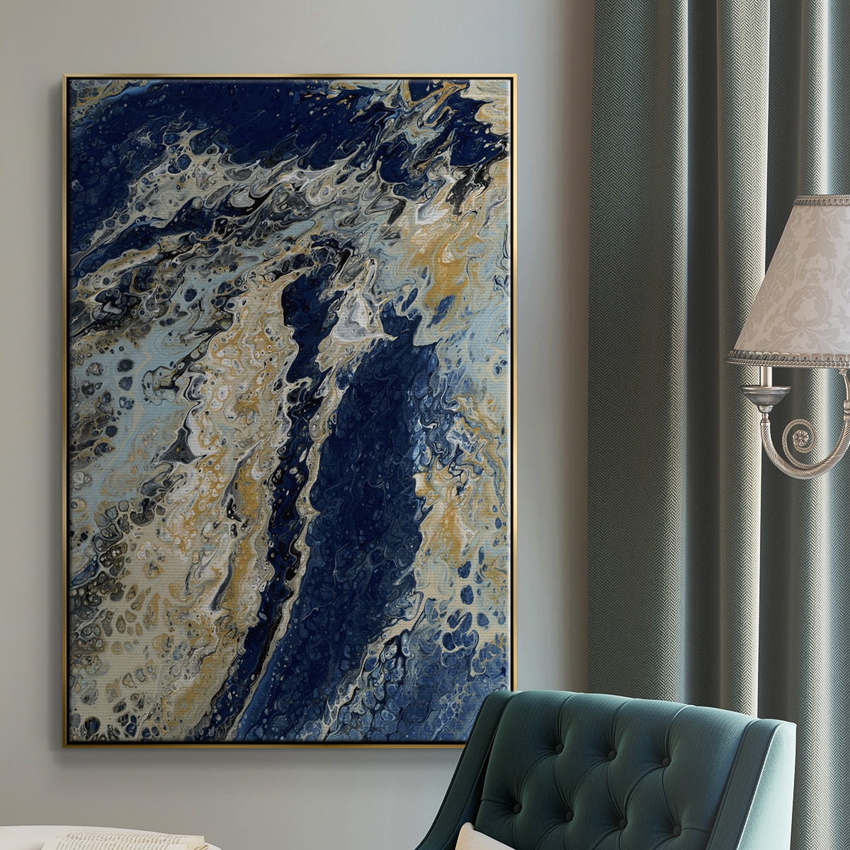 C39 Framed Premium Gallery Wrapped Canvas - Ready to Hang - 27 x 41 - Gold Floating Frame