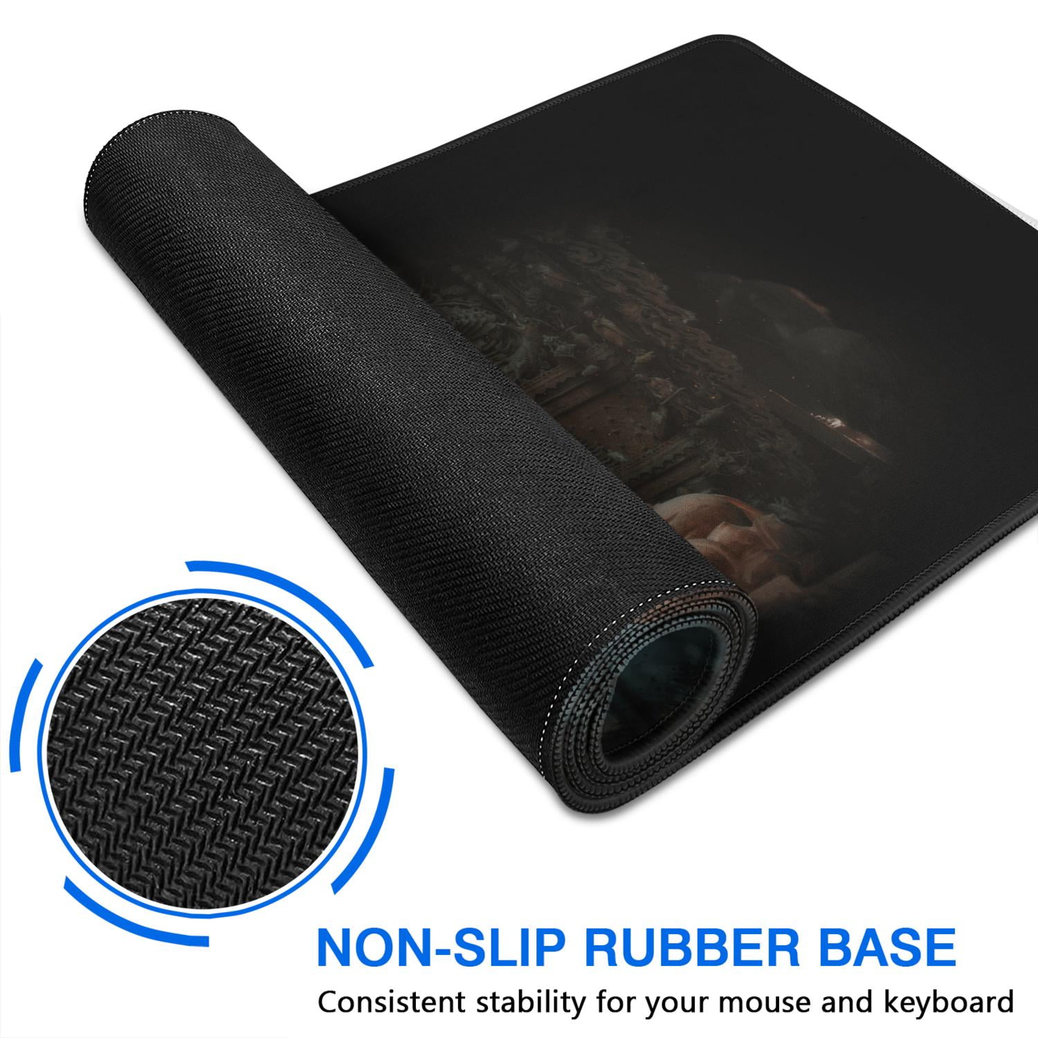 WUKONG Gaming Mouse Pad Non Skid Cool Rubber Mousepad for Table Desk Wukong, Buddha Sculpture Desk Mouse Pad for Computer Desk Laptop Decoration (35.4x15.7in)