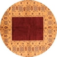 thumbnail image 1 of Ahgly Company Indoor Round Oriental Orange Traditional Area Rugs, 3' Round, 1 of 4