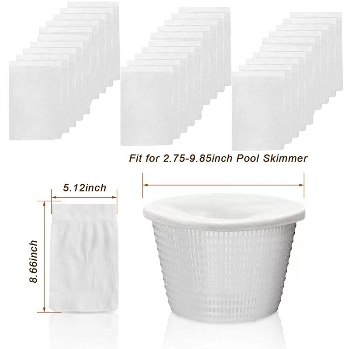 Pool Skimmer Socks for Filter, Basket and Separator Filter Sock Net