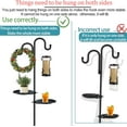 thumbnail image 5 of Upgraded 74" Shepherd's Hook Stand Plant, Bird Feeder, Wind Chime Hanger Stand, Waterproof Metal & Adjustable-Height Standing Pole Holder for Lantern and Wreath, Indoor & Outdoor (2 Placement Racks), 5 of 7