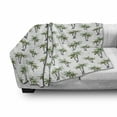 thumbnail image 3 of Palm Tree Soft Flannel Fleece Blanket, Botanical Watercolor Artwork of Hawaiian Aloha Forest Palm Trees in Pairs, Cozy Plush for Indoor and Outdoor Use, 70" x 90", Grey Green White, by Ambesonne, 3 of 6