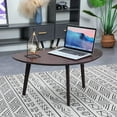 thumbnail image 2 of Oval Coffee Table for Small Space , Simple Modern Center Table with OAK Wood LegsH, 2 of 18