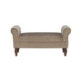 thumbnail image 3 of Linon Lillian Upholstered Bench with Rolled Arms, 45" L x 17.5" D x 23" H, Coffee Brown, 3 of 7