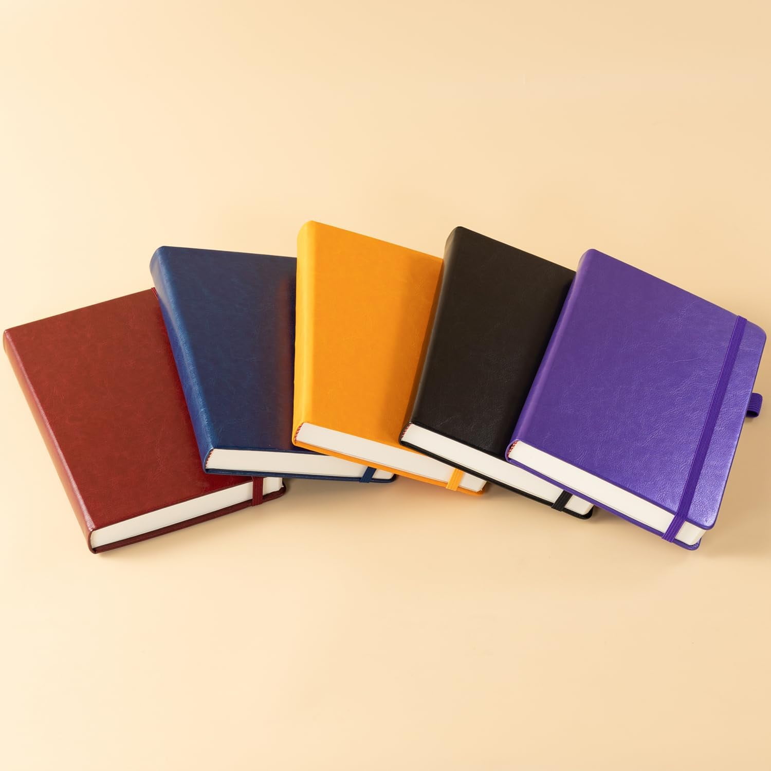Hardcover Lined Notebook Journal for Writing, 320 Pages Leather Thick College Ruled Notebook Journal with 100GSM Paper, A5 (5.7'' X 8.4'') Daily Journal for Women Men Work Organization, Black