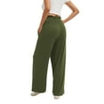 thumbnail image 3 of SWQZVT Fall Pants for Women Elastic Waistband Womens Pants with Pockets Autumn Pants Women Lounge Casual Winter Pants Comfy Trouser Green XL, 3 of 9