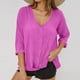 thumbnail image 3 of Ailaofu Women's V Neck Summer Tops Casual Henley Button Down T Shirts, 3 of 5
