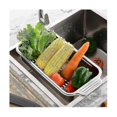 thumbnail image 3 of Kitchen sink drain basket stainless steel telescopic dish rack, 3 of 5