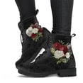 thumbnail image 3 of Zapatillas altas con estampado de flor y calavera para Mujer, botines de Mujer a la moda para otoño e invierno, Botas para adultos de talla grande 43 góticas 2024, 3 of 5