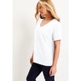 thumbnail image 3 of June & Vie Women's Plus Size Short-Sleeve V-Neck One + Only Tee, 3 of 5