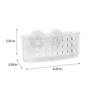 Bath Bliss Medium Suction Cup Plastic Shower Organizer, Clear