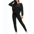 thumbnail image 4 of MSJUHEG Knit Sets Two Piece Women,Knit Lounge Sets for Women,Knit Matching Set,Two Piece Sets for Women,Fall/Winter Two Long Sleeved Hoodie And Sweatpants Suit,Lounge Sets for Women Black XL, 4 of 7