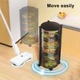 thumbnail image 3 of AQMD 5 Tiered Rotating Shelf Large Storage Rack with 360 Degree Wheels Fruit Vegetable Trolley with Top Lid for Living Room, Office, Kitchen, Black, 3 of 7