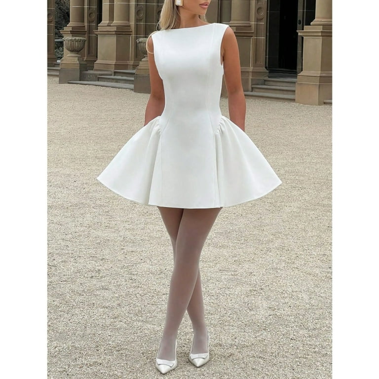 slim fit dress slacks Elegant and stylish Fit & Flare Engagement/Party dress – aishafashionworld main image 1