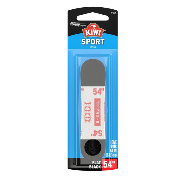 KIWI Sport Flat Laces Black 54" 2 pairs