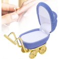 thumbnail image 5 of KAIYANG Mini estuche de viaje para joyas, soporte para anillos con forma de cochecito de bebé, estuche organizador de pendientes con flocado suave, caja de joyería vintage, regalo para mujeres y niñas, 5 of 5