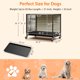 thumbnail image 3 of Heavy - duty metal dog crate - indoor/outdoor pet kennel con estantes y almacenamiento gabinete, moderno decorative design in gris o negra, 3 of 8