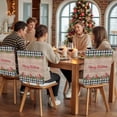 thumbnail image 5 of Merry Christmas Chair Covers Set of 4 Cardinal Poinsettia Bell Winter Plaid Wood Chair Back Covers Stretch Removable Washable Slipcovers Protector for Dining Room Kitchen Party Decor, 5 of 5