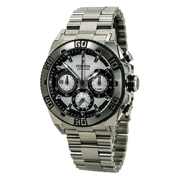 Festina F16658-1 Men's Chrono Bike Silver Dial Steel Bracelet Quartz Watch