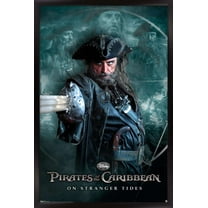 Disney Pirates of the Caribbean: On Stranger Tides - Black Beard Wall Poster, 14.725" x 22.375", Framed