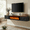 Black, variant on Rocyis 70" Floating TV Stand, 2 Tier Wall Mounted TV Stand for TVs up to 80", Floating Entertainment Center, TV Floating Cabinet for Living Room, Bedroom, White
