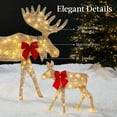 thumbnail image 4 of Best Choice Products 4ft 2-Piece Lighted 2D Christmas Moose Set Outdoor Decor w/ 125 LED Lights, Stakes - Gold, 4 of 8