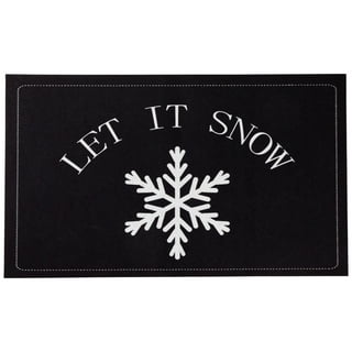  KITHOME Front Door Mat Let Snow Christmas Snowflake