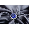 thumbnail image 4 of Antique 1.50 Carat cushion cut Sapphire and Diamond Halo Engagement Ring in White Gold, 4 of 4