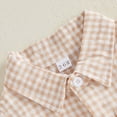 thumbnail image 5 of Farysays Baby Boy Outfit Plaid Print Short Sleeve Lapel Button Romper Bodysuit With Front Pocket Jumpsuit, 5 of 9