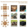 thumbnail image 4 of Square Patio Table Cover, Indoor Garden Outdoor Furniture Covers, 420D Oxford Fabric Covers Dustproof and Waterproof Windproof UV-Protection Drawstring Buckle, Black, Maiiann, 4 of 11
