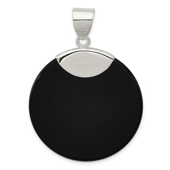 FJC Finejewelers Sterling Silver Round Black Onyx Pendant Necklace - Chain Included