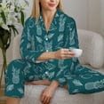 thumbnail image 6 of Honeii Tropical Pineapple print Women's Pajama Sets Long Sleeve Button Down Sleepwear Nightwear Soft Pjs Lounge Sets-XX-Large, 6 of 7