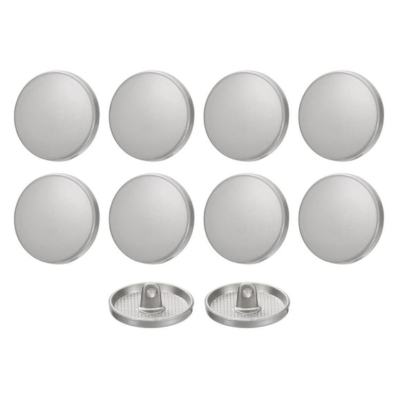 Uxcell 10pcs 32L Metal Round Flat Button Sewing Buttons 20mm Alloy Shank Craft Replacement Button for Men Women Suit Coat Shirt, Grey
