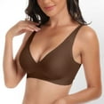 thumbnail image 2 of TTUHYWXI Deep V Mesh Bras for Women No Underwire Buttery Soft Wireless Bras Lightly Support Seamless Bralettes (Brown, XXL), 2 of 4