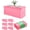 Pink, variant on 4 Pack Spandex Table Cover Skirts for 6ft Rectangle Tables, Pink Stretch Table Cloths with Floor-Length Ruffle, Elastic Fitted Skirted Tablecloth for Elegant Wedding Banquet Party Buffet Decoration