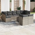 thumbnail image 1 of vidaXL 10 Piece Garden Sofa Set with Cushions Grey Poly Rattan, 1 of 5
