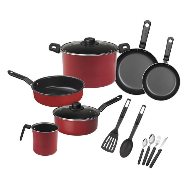 Batería de Cocina Ekco Trends 26 Piezas Rojo con Antiadherente rojo