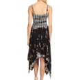 thumbnail image 2 of Sakkas Naira Tie Dye Smocked Bodice Hi-Low Handkerchief Hem Dress - Black - OS, 2 of 4