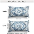 Boho Throw Pillow Covers 12x20 inch Set of 2 Blue Monaco Rug Persian