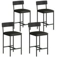 thumbnail image 5 of Towallmark 4 Pack Bar Stools, Modern PU Leather Upholstered Bar Chairs with Back, 25.5" Kitchen Bar Stools with Footrest, Thick Cushion, Black, 5 of 10