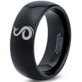 thumbnail image 1 of Tungsten Snake Serpent Slither Rattle Bite Band Ring 8mm Men Women Comfort Fit Black Dome Polished, 1 of 4