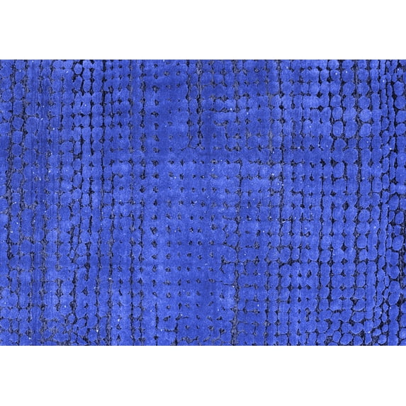 Ahgly Company Machine Washable Indoor Rectangle Abstract Blue Modern Area Rugs, 7' x 9'